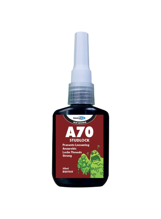 Bond It Bond-It A70 Studlock Green High Strength Anaerobic Studlocker - Locks Coarse Threads & Prevents Loosening - Seals Out Moisture & Prevents Corrosion (50ml) - Image 1